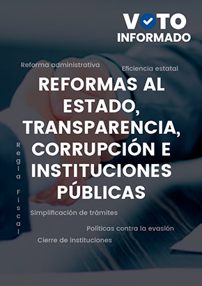 Portada de la revista de Reforma al Estado, transparencia, corrupción e instituciones públicas. En el fondo hay una fotografía de dos manos entrelazandose.