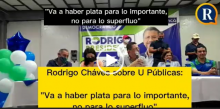 Imagen que muestra el video de Rodrigo Chaves en una conferencia del partido.