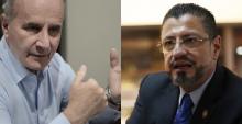 Fotografía de los candidatos a la presidencia José María Figueres y Rodrigo Chaves,