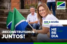 Fotografía publicitaria del Partido Progreso Social Democrática, con la presencia de Ada Aduña para diputada.