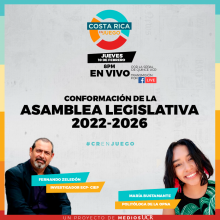 Publicación de Costa Rica en Juego. El tema es la Conformación de la Asamblea Legislativa 2022-2026, con las fotografías de Fernando Zeledón y María Fernanda Bustamante. 